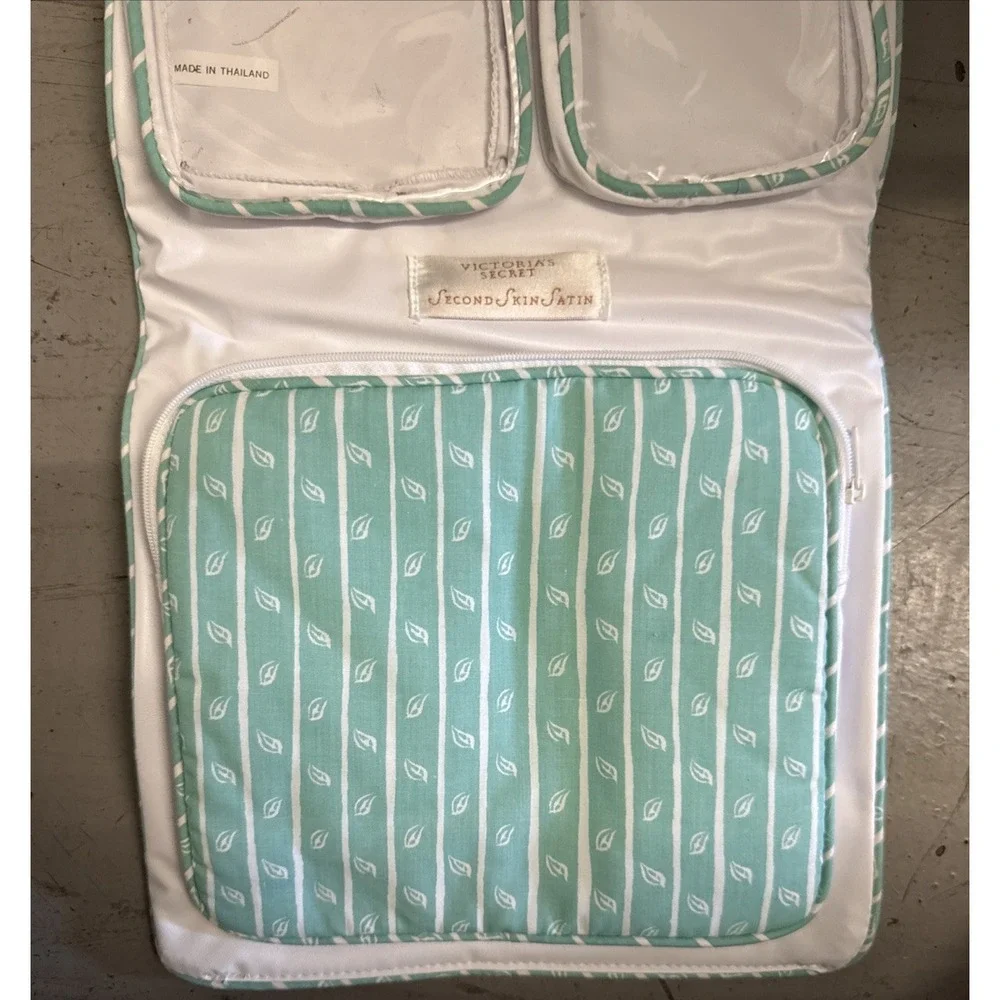Victoria Secret TRAVEL TOILETRY BAG second skin satin gold tag vintage‎